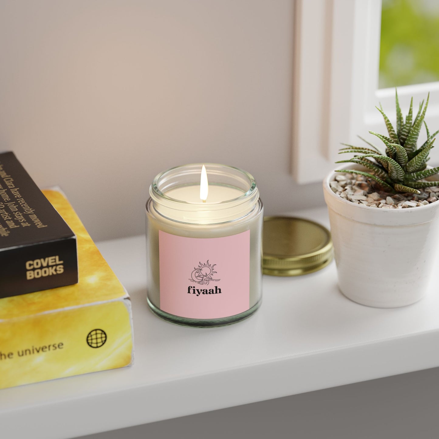Fiyaah Coconut Apricot Wax Scented Jar Candle