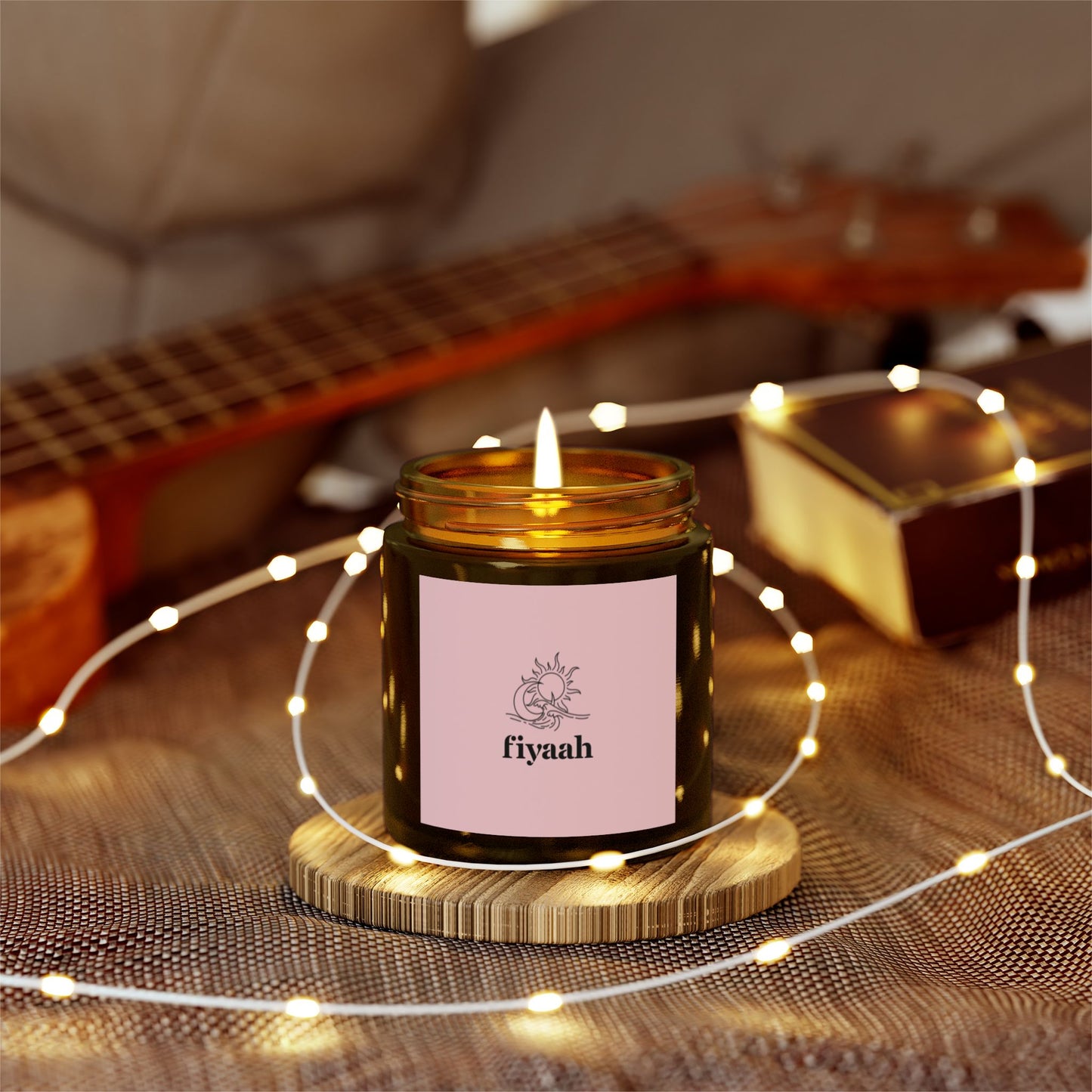 Fiyaah Coconut Apricot Wax Scented Jar Candle