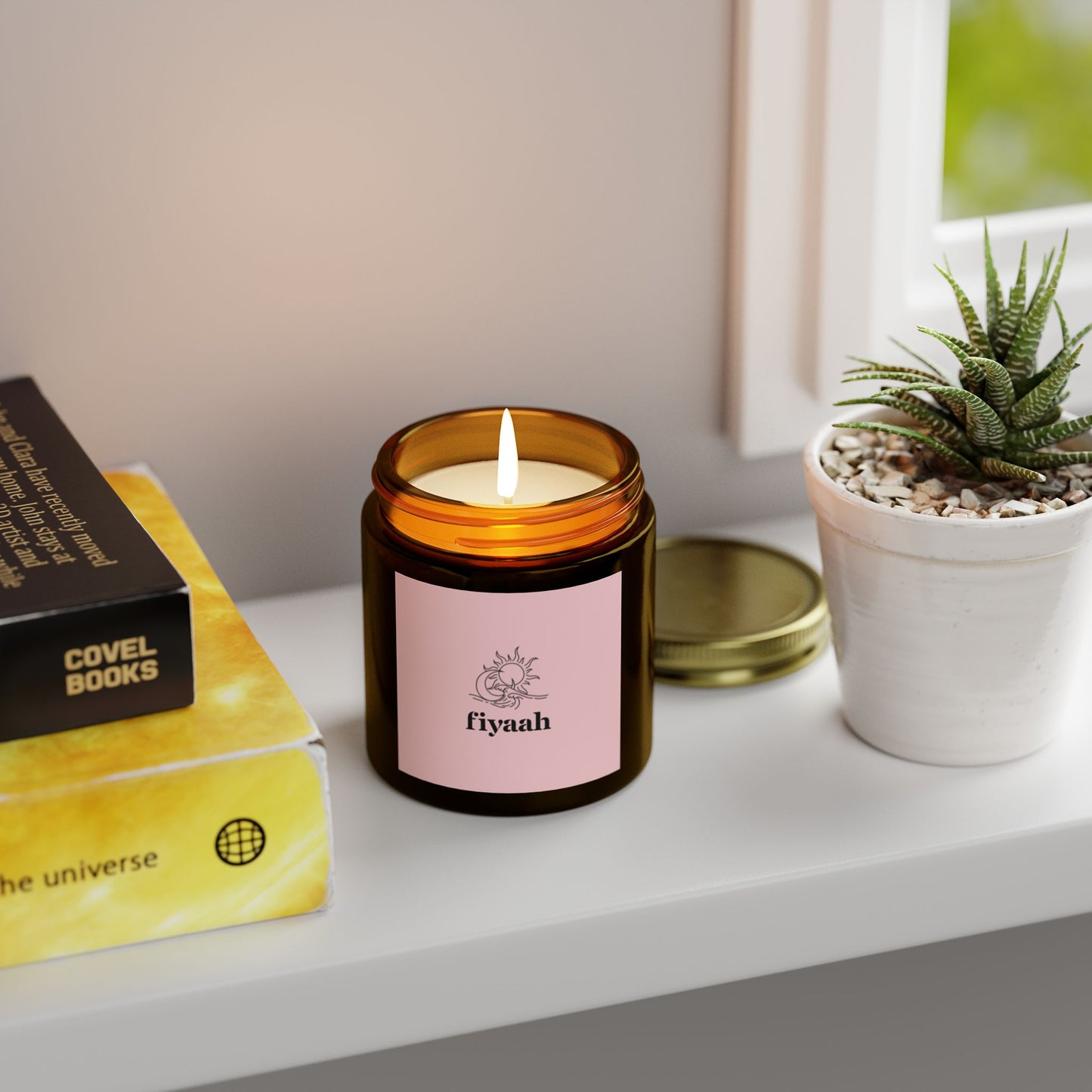 Fiyaah Coconut Apricot Wax Scented Jar Candle