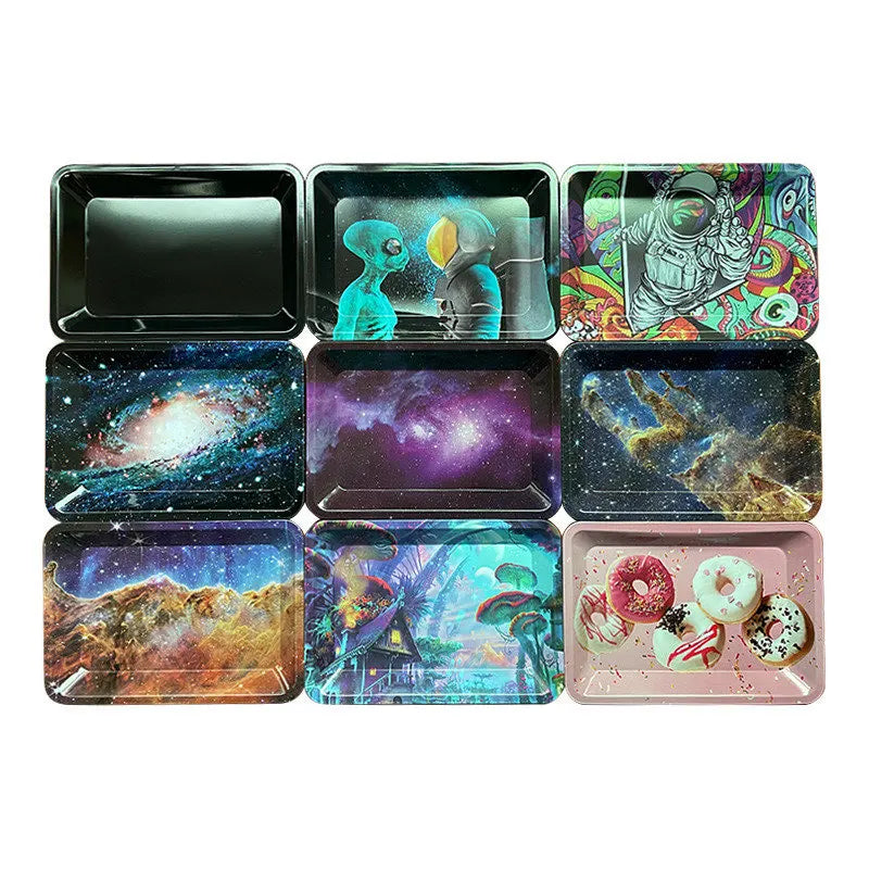 Rolling Tray 18*12.5CM Tobacco Metal Cigarette Smoking Accessories Herb Tinplate Plate Grinder Tools Rolling Tools
