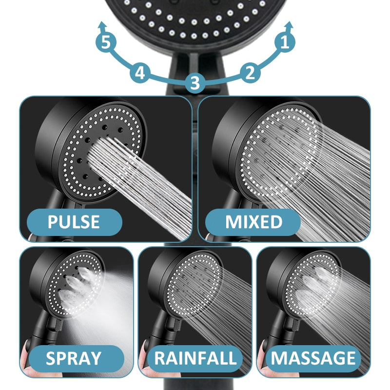 Water Saving Black Shower head