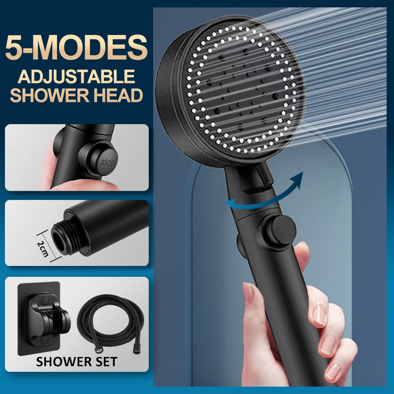 Water Saving Black Shower head