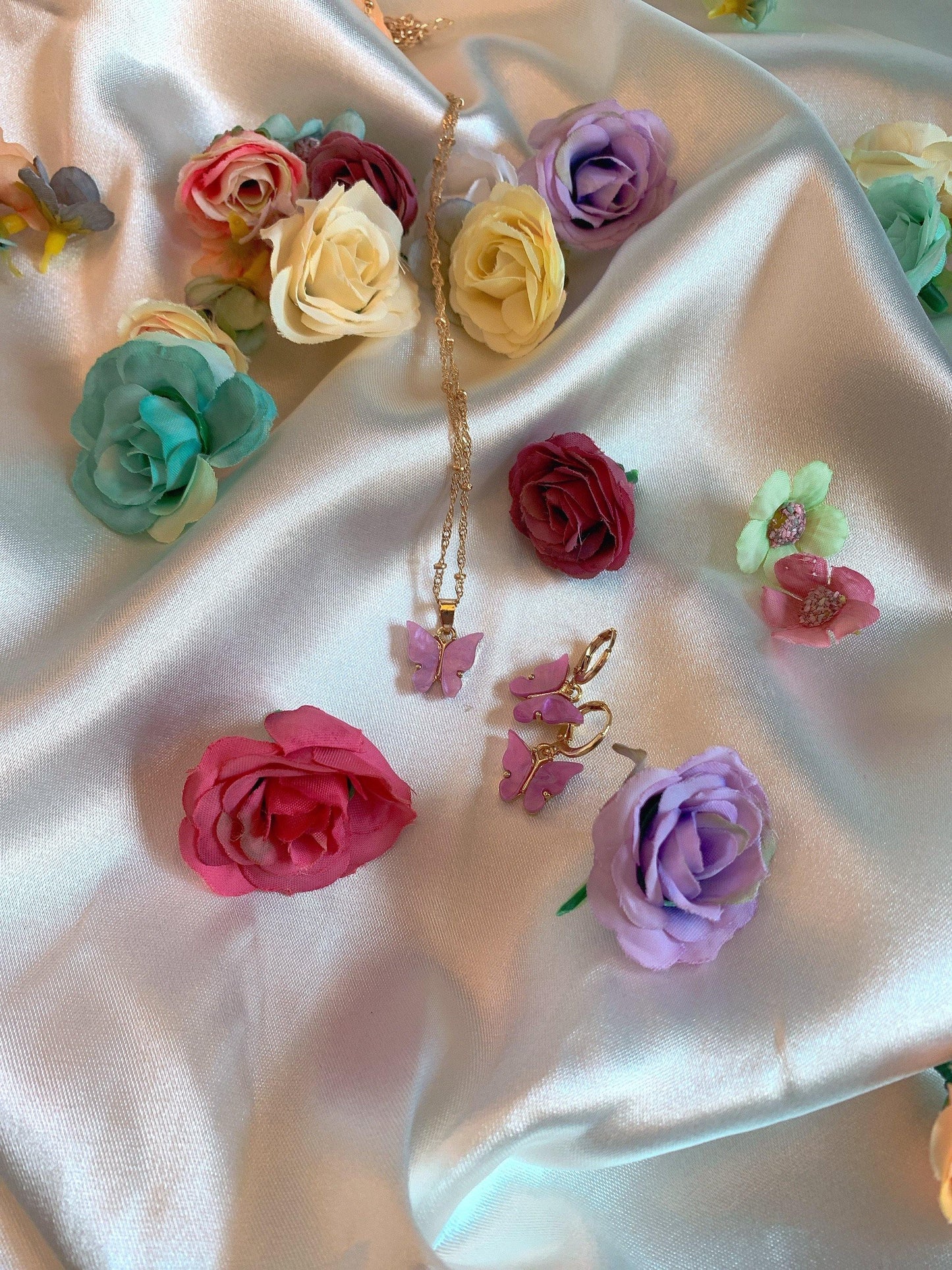 Purple Butterfly necklace - babysaint