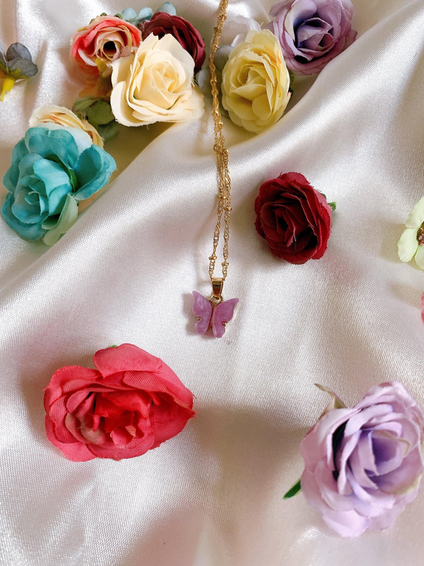Purple Butterfly necklace - babysaint