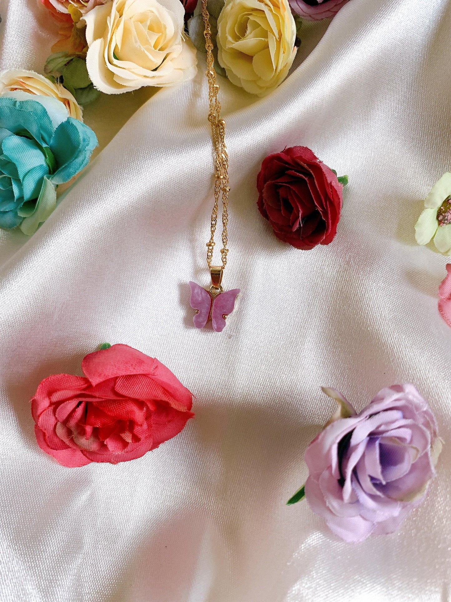Purple Butterfly necklace - babysaint