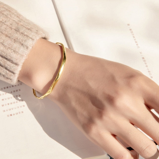 Textured Open Cuff Bangle - babysaint