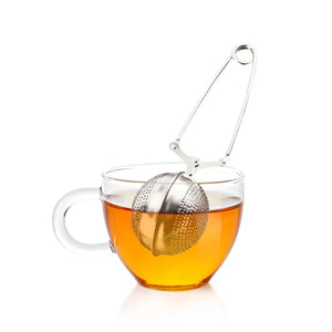 Mesh Snap Ball Loose Leaf Tea Infuser with Handle Stainless Steel Spices Strainer Tea Filter